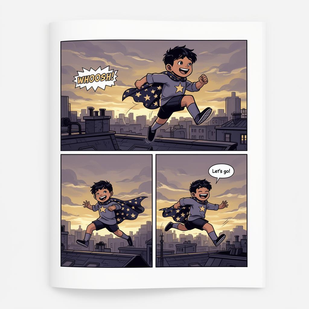 Interior comic page from an OUME Comics book with original art